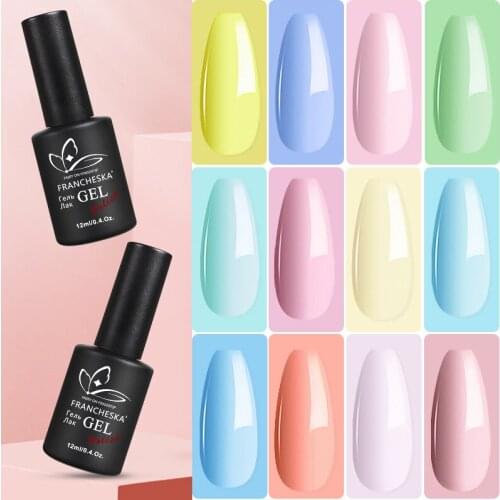FRANCHESKA 12ML Gel Nail Polish Lamp 12 Colors Nail Gule Nails Art Manicure Semi Permanant Gellak UV Gel Nail Gel Polish TSLM2