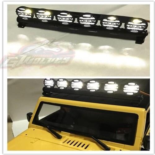 GWOLVES 152mm Aluminum 5mode function Jeep glare 6LED Light 1/10 1/8 1/5 Trax HSP Monster Short Truck Rally Crawler baja rc