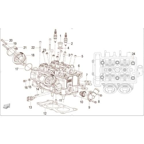 Cylinder head spark page of Benelli TNT300 BN302