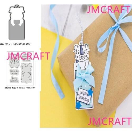 JMCRAFT New Dog Cutting Dies Stamps And Clear Stamp Scrapbooking Stamping DIY Album Rubber Metal Cutting Dies Gift Card Stencil