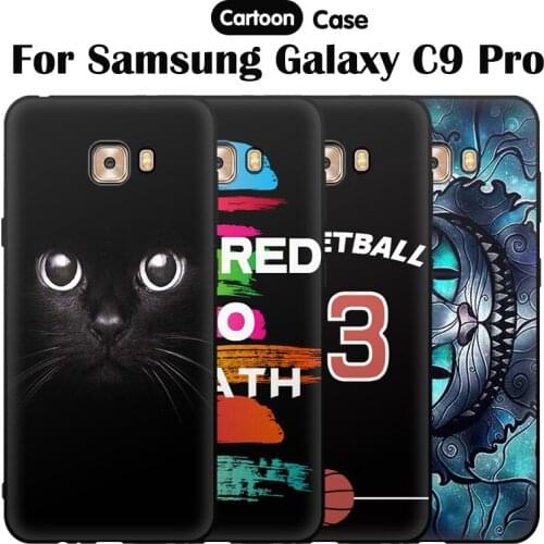 JURCHEN Soft Tpu Silicone Cases Coque For Samsung Galaxy C9 Pro Case Cute Cartoon Back Cover For Samsung Galaxy C9 Pro Case 6.0"