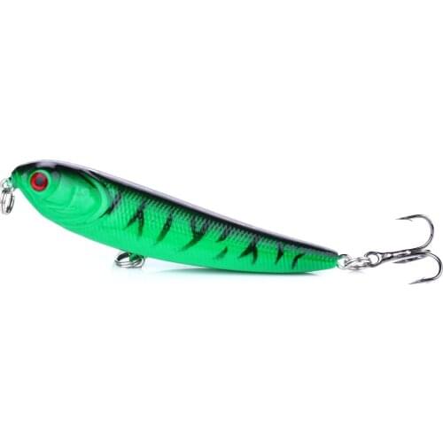 1PCS Top Water Fishing Lure Wobbler Hard Plastic Artificial Surface Pencil Minnow 70mm 5.7g Spring Fishing