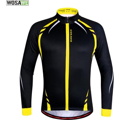 WOSAWE Men Winter Cycling Jacket Windproof Long Sleeve Jersey MTB Bike Bicycle Ciclismo Reflective Fleece Bicycle Winter Jacket