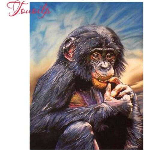 TOUOILP 3D De Eenzame Aap 5DN Diamond Painting full square&round drill Home decoration Embroidery Kit Yarn rhinestones