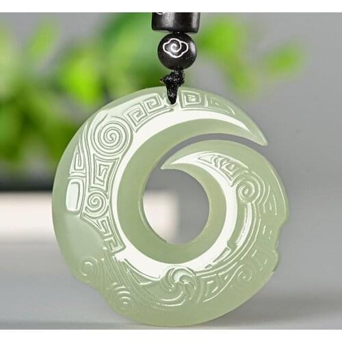 Natural Jade Pendant Necklace Hand Carved Jadeite Pendants Necklaces for Men Women Fashion Jewelry