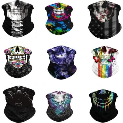 New Arrivals Halloween Skull Face Cover Cooling Neck Gaiter Custom Tube Bandana cycling headwear magic Breathable face scarf