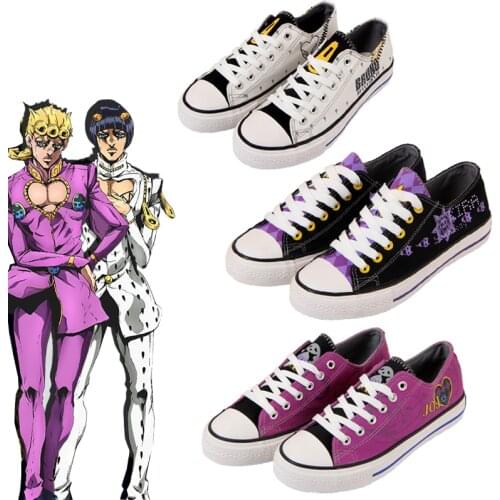 Anime JoJos Bizarre Adventure Cosplay Shoes Girls Boys Kira Yoshikage Giorno Giovanna Bruno Bucciarati Canvas Shoes Socks Men
