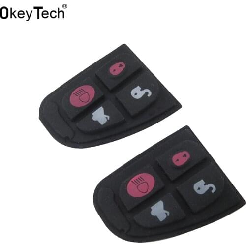 OkeyTech 2Pcs/lot Remote Key Fob Case Repair Kit Rubber Pad For Jaguar X Type XF E Good Quality Replacement Rubber Pad 4 Buttons