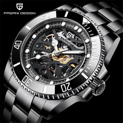 Pagani Design Top Brand Mechanical Watch Men Stainless Steel Sports Clock Luxury Automatic Waterproof Watch Relogio Masculino