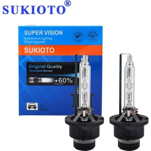 SUKIOTO 2PCS OEM High Quality Metal Bracket 35W D2S D4S Car Headlights 12V 5500K White HID Xenon Lamp Bulb For D2 D4 Auto Light