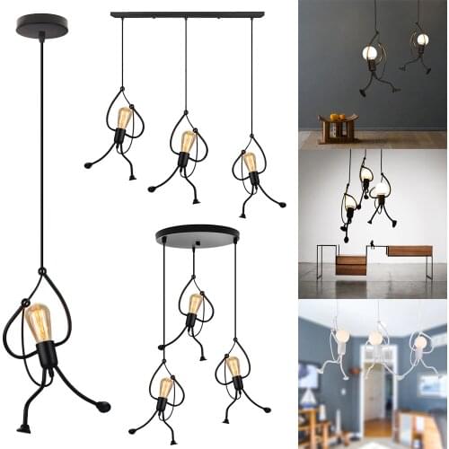 LED Pendant Lights Creative Cartoon Hanging Lamp Chandelies Modern Minimalist Indoor Light Fitting For Bedroom Loft Restaurant