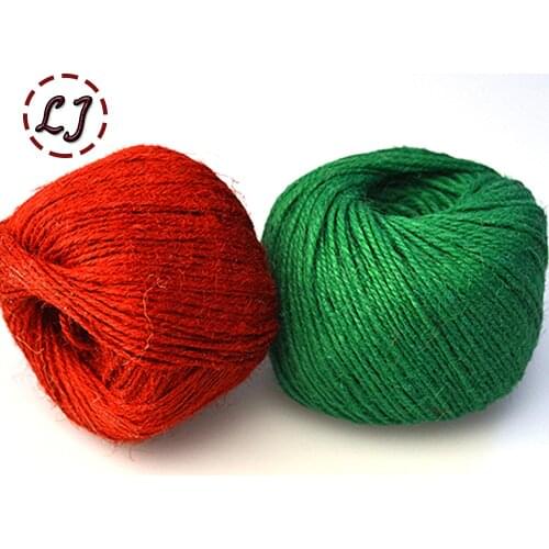 100meters/lot colorful width 1.5mm Shabby Chic Natural Jute Twine Rustic String Cords Hemp rope Wrap Craft Making Decor Rope