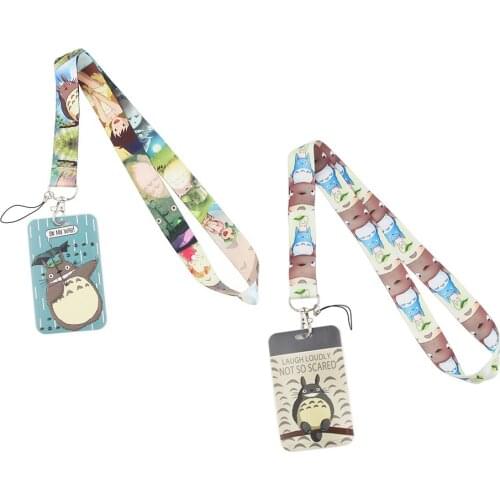 1pc ZF2216 Anime Cat Cute Fashion Lanyards ID Badge Holder Bus Pass Case Cover Slip Bank Credit Card Holder