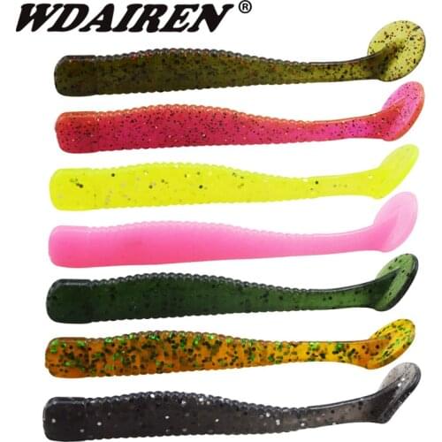 10Pcs/lot worm fishing soft bait 80mm 3g Jig Silicone Wobbers baits souple fish smell Iscas bass fishing tackle Shad Leurre