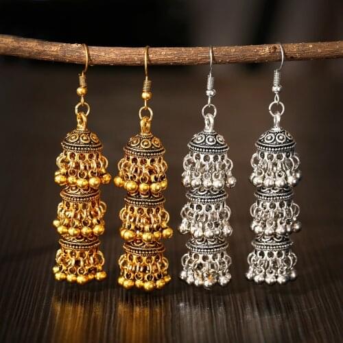 2021 New Gypsy Indian Bell Shaped Retro Simple Accessories Unusual Lady Earring Pendant Birthday Gift