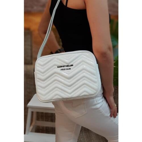 Carley White Patent Leather Hand Bag And Shoulder Bag