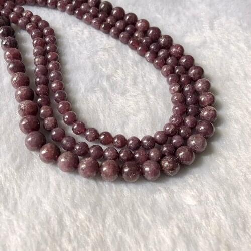 AAA Top Quality Natural Lepidolite Beads 6MM 8MM 10MM Purple Beads,Round Semi Gem Stone Jewelry Loose Beads,1string of 15.5"