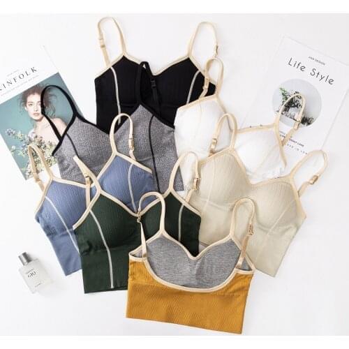 SVOKOR Seamless Bra Sexy U-Shaped Back Tube Top Cotton Bralette Bra Wireless Women Lingerie Brassiere Fitness Underwear