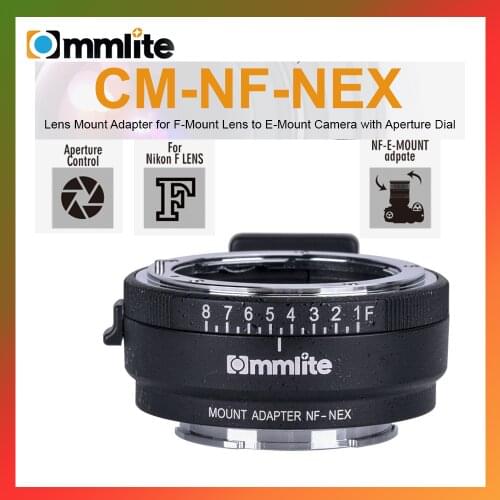 Commlite CM-NF-NEX Manual Focus Lens Mount Adapter Ring for Nikon G,F,A,I,S,D Lens to use for Sony NEX E Mount Cameras