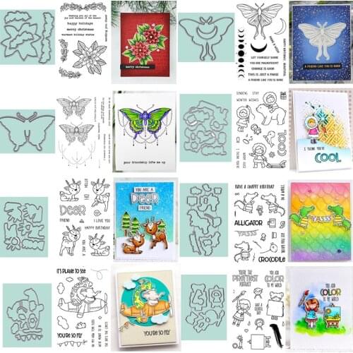 Flowers Butterfly Magic Moon Holiday Animals Litlle Girls Clear Stamps Cutting Dies for DIY Scrapbooking Crafts Cards 2020 New
