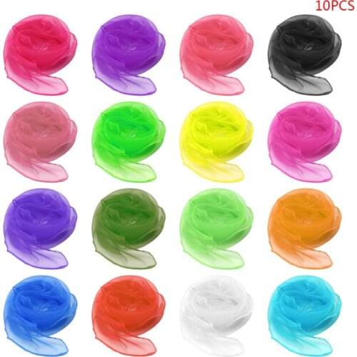 J60B Kids Performance Dance Scarves Children Kindergarten Bright Candy Color Scarf Juggling Movement Props