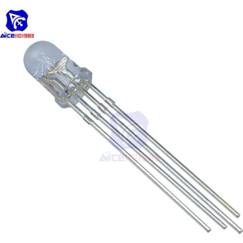 Diymore 20PCS/Lot 4 Pin RGB LED Diode Lights Red/Green/Blue Clear Round Common Cathode Lighting Bulb Electronics Components