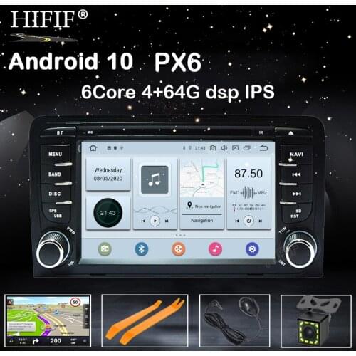 DSP IPS Car Multimedia player Android 10 GPS 2 Din Autoradio Stereo System For Audi/A3/S3 Octa Core 4GB RAM wifi Car DVD Player