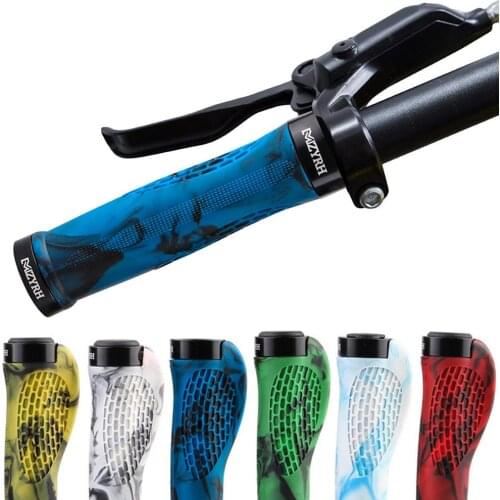 Mountain Cycling Bike Hand Bar Bicycle MTB Soft Rubber Handlebar Cover Grips Ergonomic Anti-slip Lock on Handle Grip Bar End