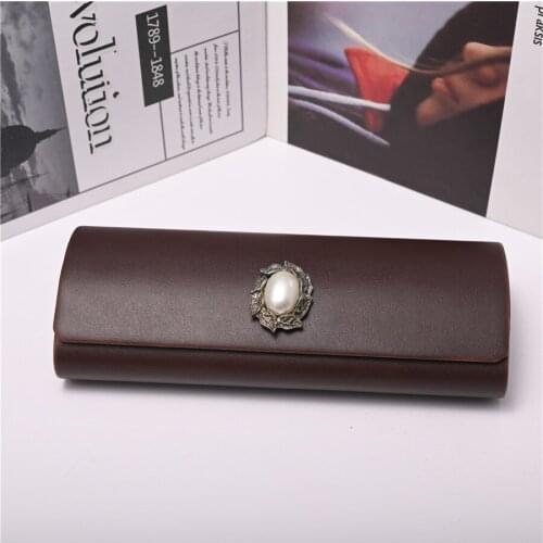 Cubojue DIY Glasses Box Male Women PU Leather Brown Spectacles Cases Hard Protecter Fashion Boxes
