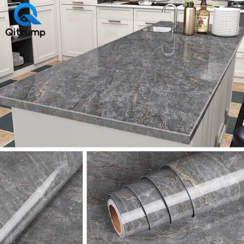 Glossy Simulate Marble Wallpaper Waterproof Easy to Install Vinyl Stickers for Kitchen Cabinet Desktops Self Adhesive PVC Panels