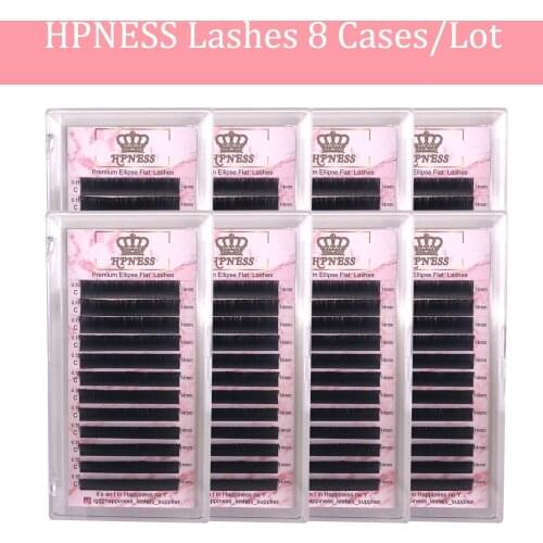 Individual Flat Ellipse Eyelashes Extension 8 Trays/Lot Split Tips Ellipse Shaped Soft Ellipse Lashes 100% Hand-Made For Salon