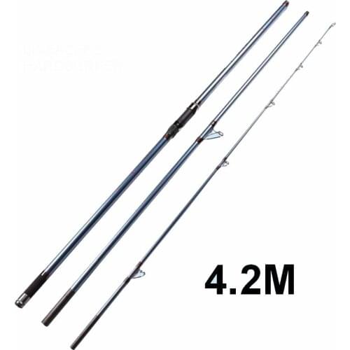 Fisherman CR Rings Hard Surfer 4.2M 557g Carbon Fiber SurfCasting Surf Casting Fishing Rod Tip-Butt Dia 3.2-23.5mm Bait 100-250g