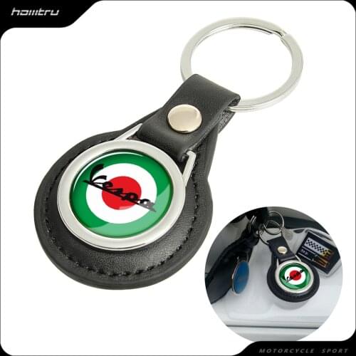 Leather Keychain Key Ring Case for Piaggio Vespa Scooter GTS300 GTV300 Sprint 50 150