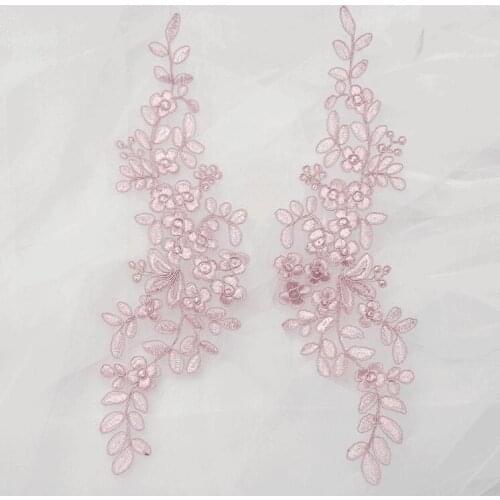 10piece/ Pack 29cm*10cm Lace Wedding Dress Applique DIY Bridal Headdress Ivory White Lace Collar Lace Fabric Patch RS126