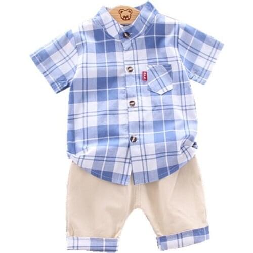 2020 summer Boys shirt and Shorts Pants 2 pieces Clothing sets childrens clothing Baby Boys clothes Childrens Clothes Sets