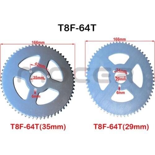 64 Teeth T8F Motorcycle Rear Chain Sprocket Steel for 47cc 49cc Chinese Pocket Bike Goped Scooter ATV Quad Dirt Bikes