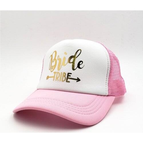 Bride Tribe Bachelorette Snapback Trucker Hat Cap Team Bride Gold Letters Arrow Bride to be Bride Tribe Baseball Hats