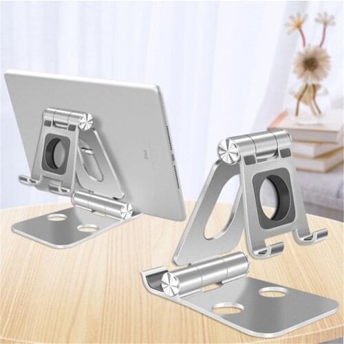 Metal Desktop Tablet Holder Table Cell Foldable Extend Support Desk Mobile Phone Holder Stand For Universal Phone Tablet