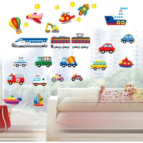 New creative wall stickers sofa bedroom childrens room creative decoration stickers cartoon car stickers wall stickers