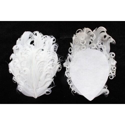Wholesale free shipping 10pcs Curly Feather Pads White