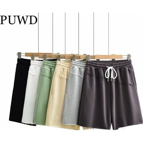 Женские шорты с высокой талией PUWD China At AliExpress