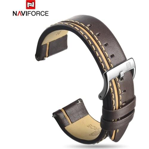 Watch Band 24mm Brown Black Genuine Watch Strap for Men Waterproof Belt Band Watch Accessories Quick Release With Buckle