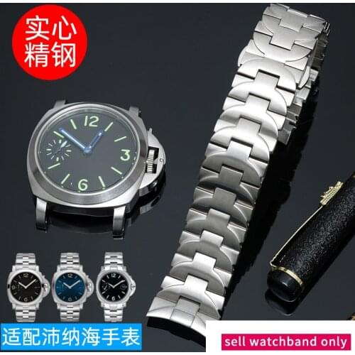 Watch Strap for Panerai Strap Mens Steel Belt Pam441 111 Solid Stainless Steel Butterfly Clasp Watch Bracelet 24mm Accessories