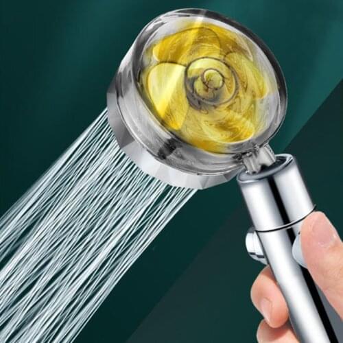 Driven Handheld Propeller Shower Head Water Saving Massage High Pressure Premium Turbocharged for Bathroom Accessaries Shower