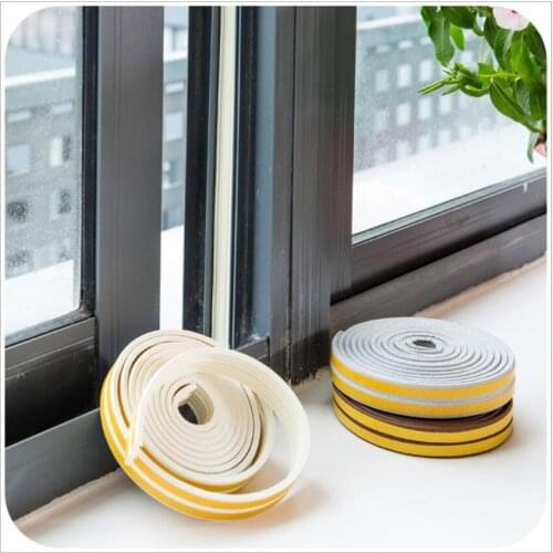 Door and window self-adhesive soundproof seal 5 meters Security door window windproof bumper strip VEC material
