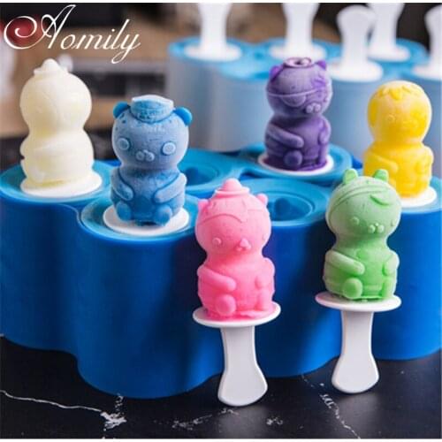 Amoliy Ice Cube Tray Silicone Mold Chocolate Mold DIY Ice Cream Maker with Lids Whiskey Cocktail Cold Drink Cake Decorating Tool