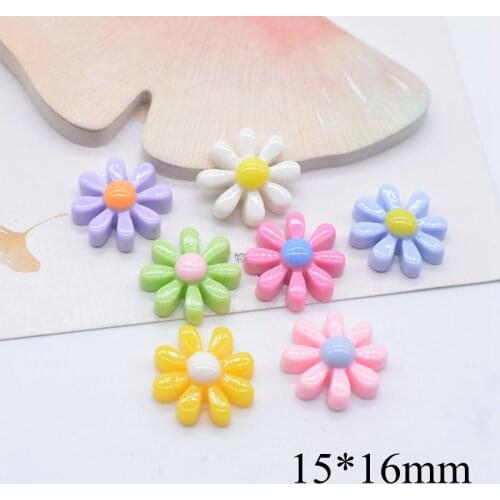 20Pcs/set 15mm Mixed Mini Flower Flatback Scrapbookings Headwear Embellishment Accessories Decoration Bow Center