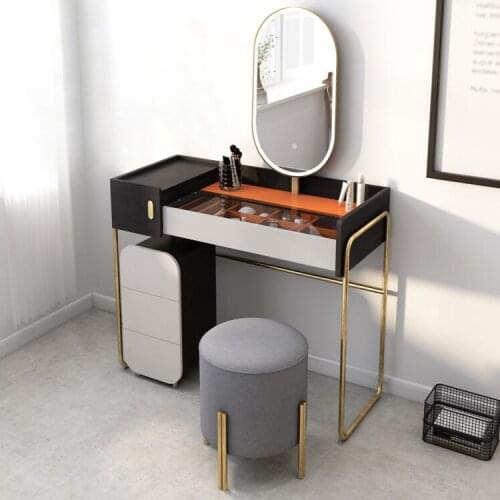 Modern minimalist bedroom dressing table storage cabinet integrated dressing table multifunctional LED lamp dressing table
