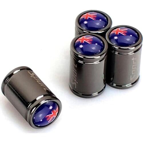 Sport Copper Auto Car Tire Wheel Valve Dust Caps Cover For Citroen C2 C3 C4 C5 C4l DS5 Xsara Grand Picasso With Australia Flag