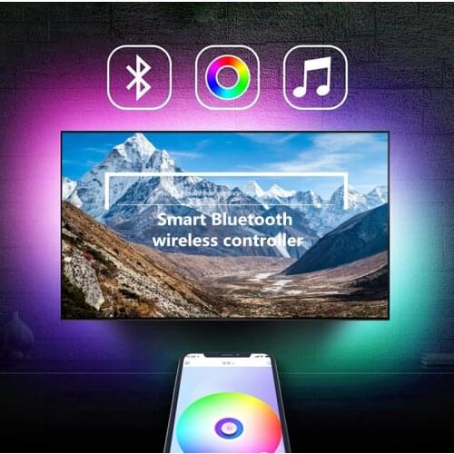 Bluetooth RGB LED Strip Light SMD5050 1M 2M 3M 0.5M Diode Tape Flexible Neon Ribbon Strip Black PC USB 5V TV Background Light